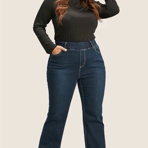 BloomChic Dark Blue Straight Leg Jeans